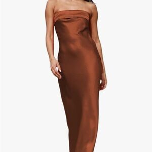 Elegant Brown Midi Skirt